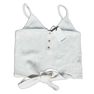 NWT* Olivaceous Ribbed Tie Front Tank in Ivory - Women's Medium